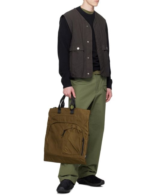 Stone Island Green Cordura 1500 Tote Bag for men