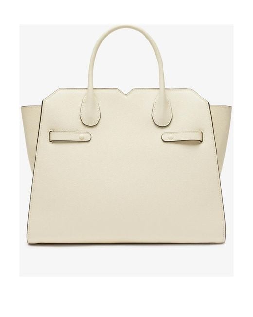 Valextra Natural Medium Milano Leather Tote Bag