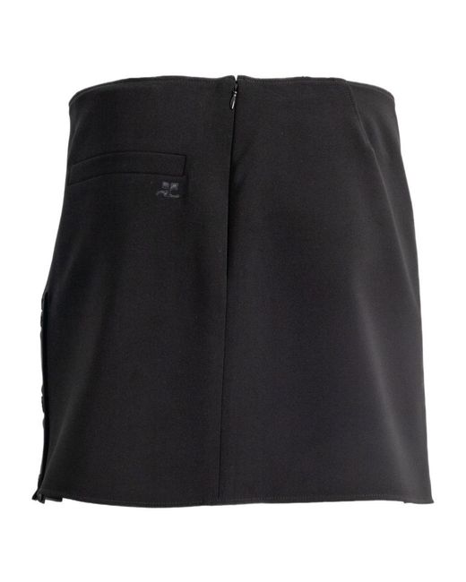 Courreges Black Courrèges Logo-Detail Zipped Mini Skirt
