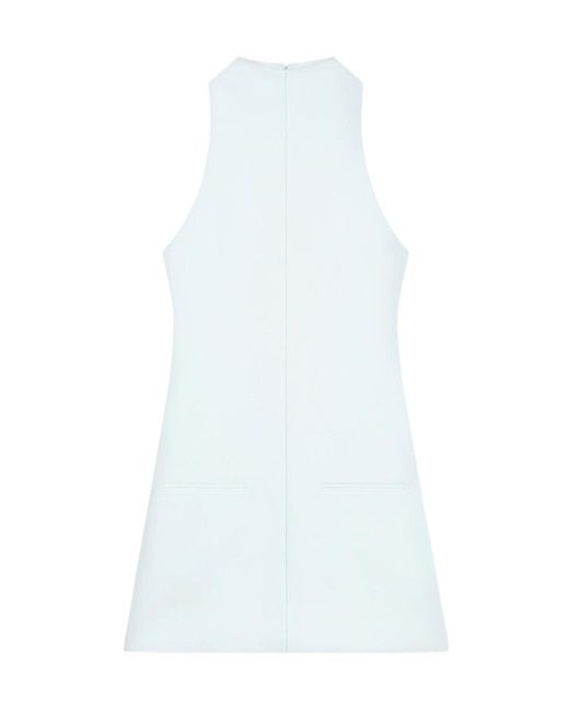 Courreges White Sleeveless Twill A-Line Dress
