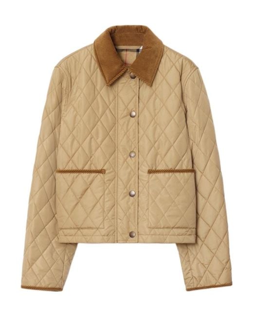 Burberry Natural Quilted Crop Jacket