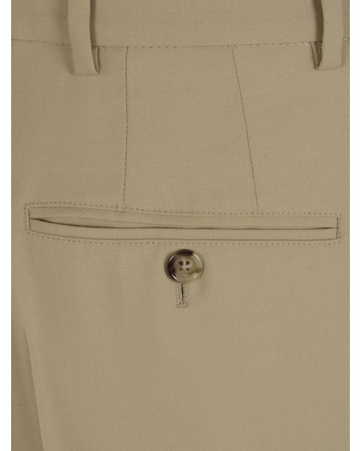 AMI Natural Wide Leg Pleated Shorts for men