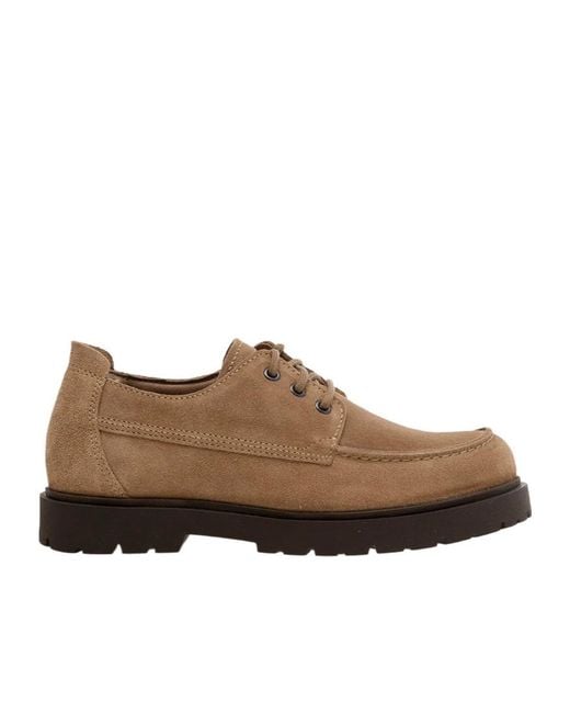Birkenstock Brown Moc Toe Lace-Up Flat Shoes for men