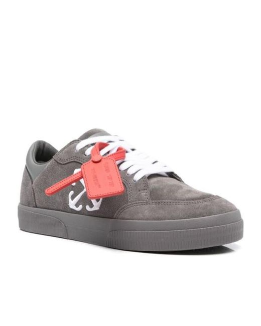 Off-White c/o Virgil Abloh Gray New Low Vulcanized Lace-Up Sneakers for men