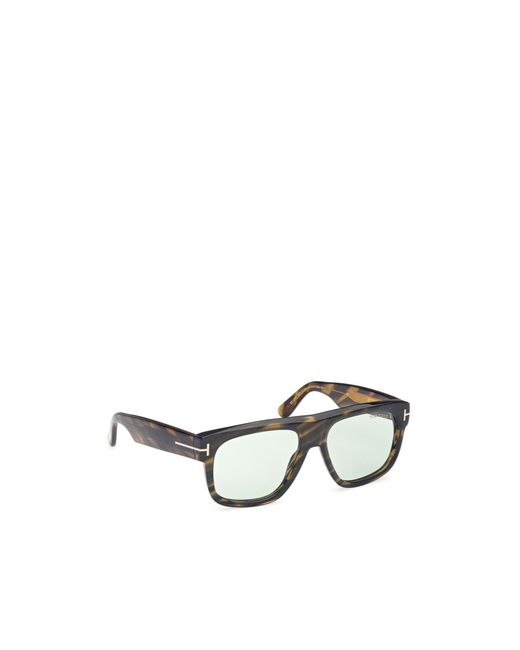 Tom Ford White Eyewear Pilot Frame Sunglasses for men