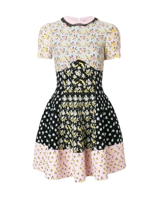 McQueen Multicolor Floral Printed Knitted Dress