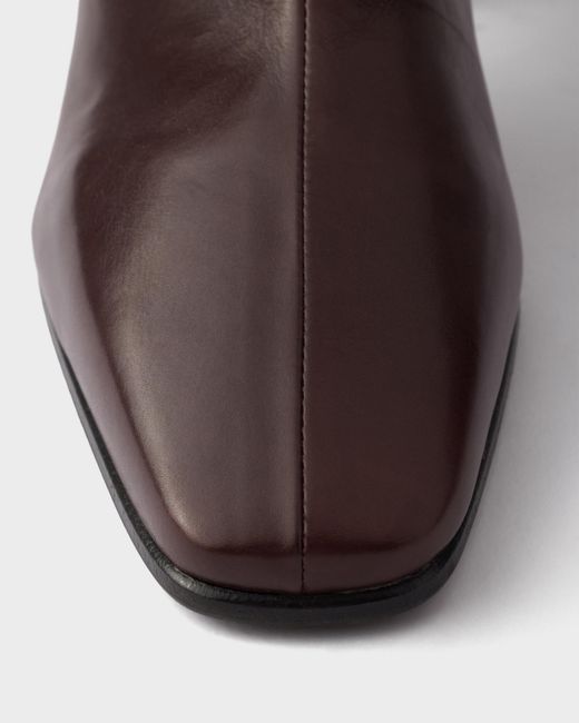 Prada Brown Leather Booties