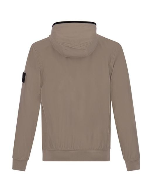 Stone Island Brown Compass-Motif Hooded Jacket for men