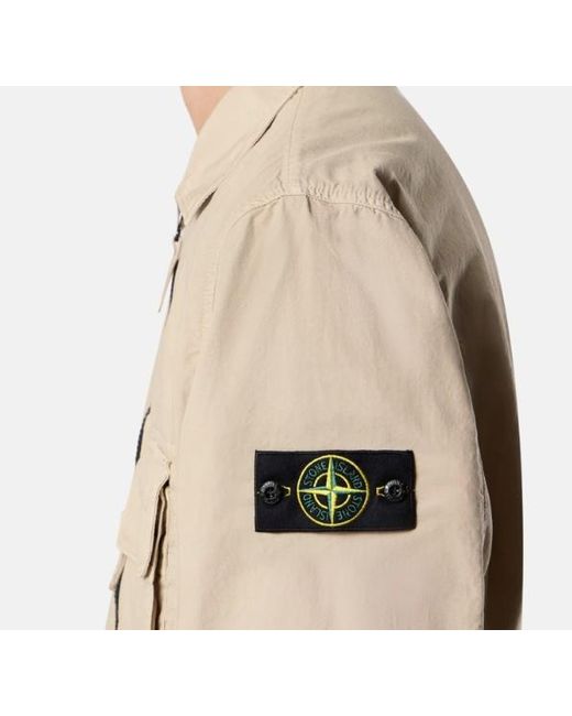 Stone Island Natural Zip-Front Patch-Pocket Jacket for men