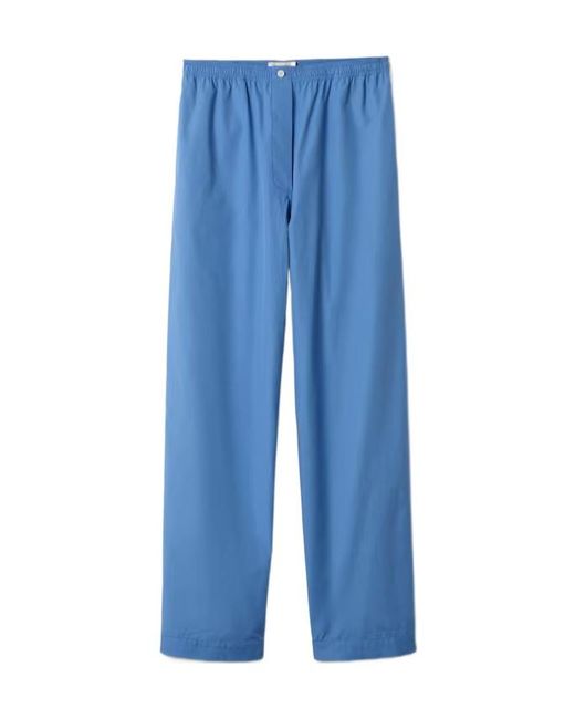 Miu Miu Blue Logo-Embroidered Straight Leg Pants
