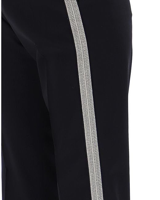 DSquared² Black Embroidery Striped Trousers