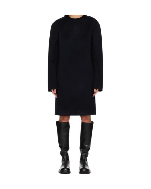 Totême Black Broad Midi Dress