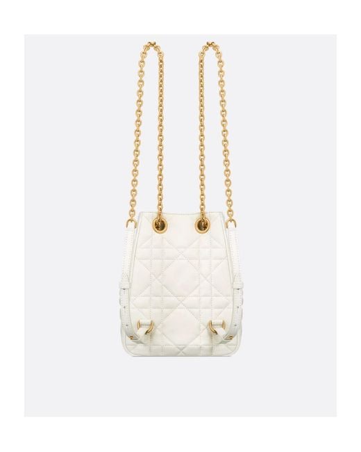 Dior White Drawstring Backpack