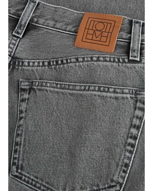 Totême Gray Mid-Rise Straight-Leg Jeans