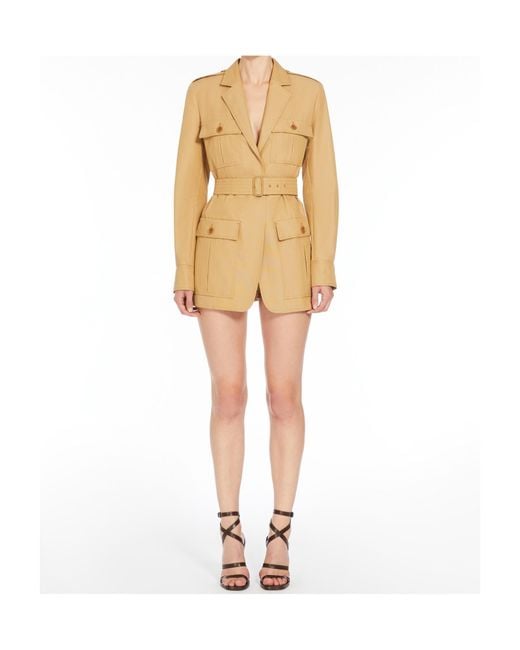 Max Mara Metallic Pacos Belted Long-Sleeved Jacket