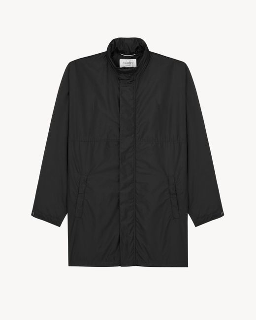 Saint Laurent Black Cassandre Drawstring Parka for men