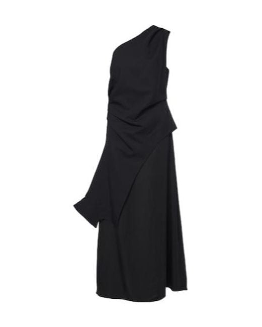 Rohe Black Layered One-Shoulder Dress