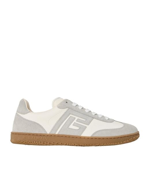Balmain White Color Block Sneaker for men