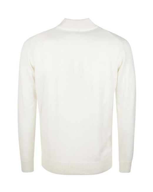 Eleventy White Mock-Neck Sweater for men