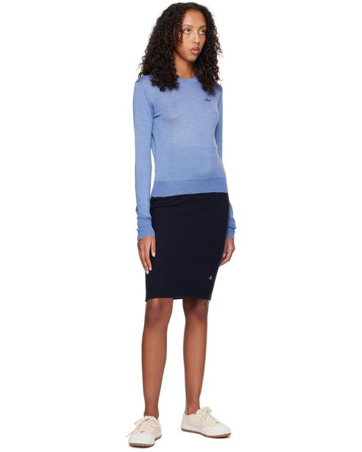Vivienne Westwood Blue Orb Embroidered Knit Jumper