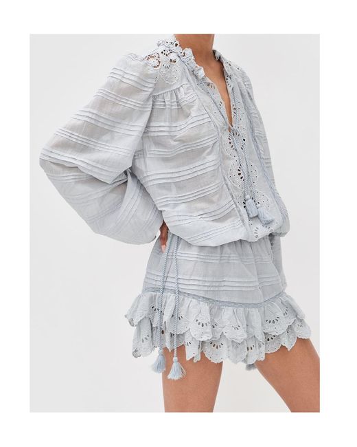 Isabel Marant Gray Étoile Preya Embroidered Mini Dress