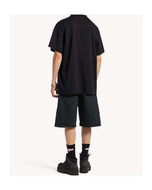 Balenciaga Black Printed T-Shirt for men