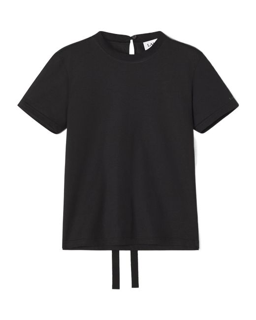 Lanvin Black Tie-Back Cotton T-Shirt