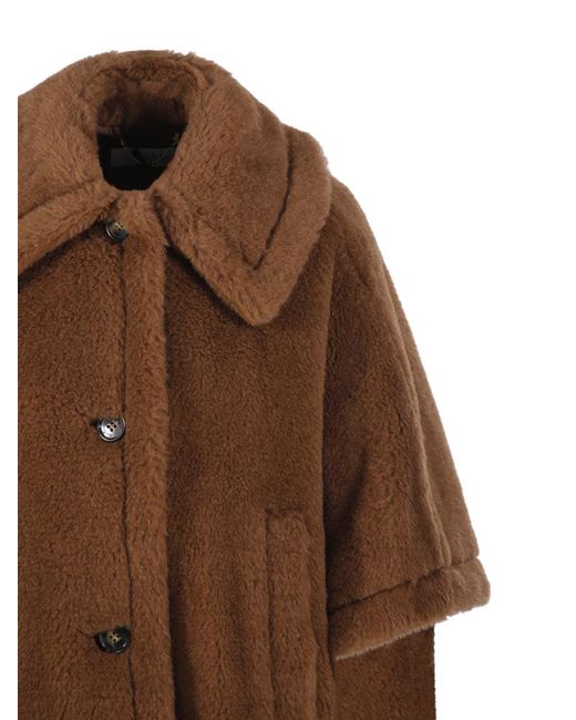 Max Mara Brown Collared Short-Sleeved Coat