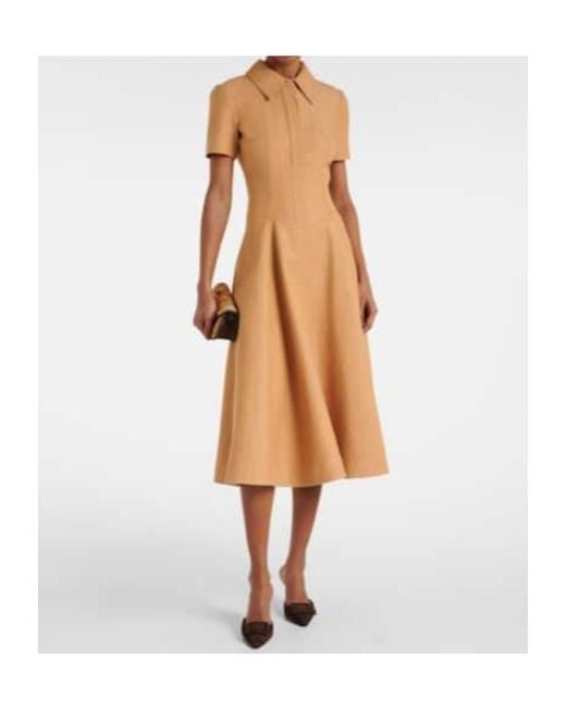 Emilia Wickstead Natural Jody Cotton And Linen Blend Dress