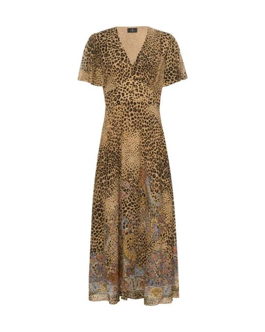 Etro Natural Leopard Print Dress
