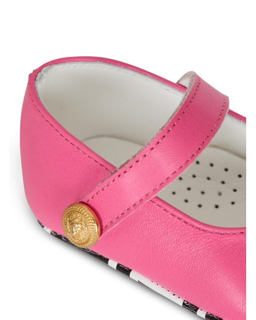 Balmain Pink Ballet Flats With Button