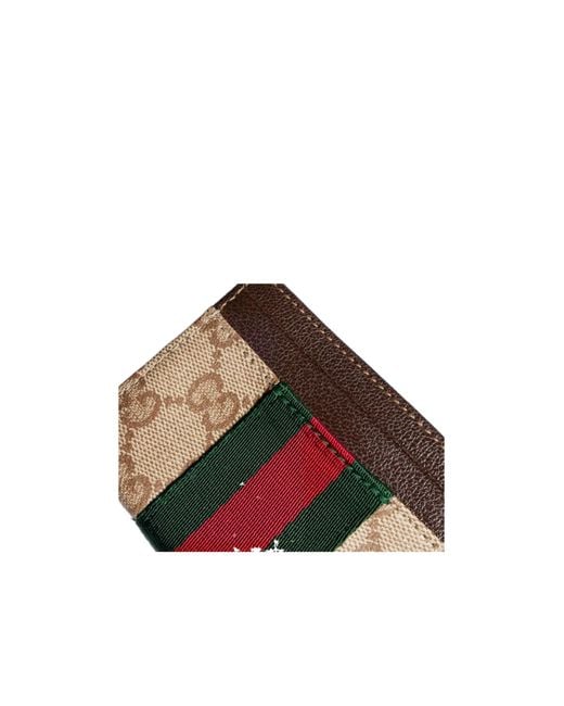 Gucci Multicolor Web Detailed Card Case