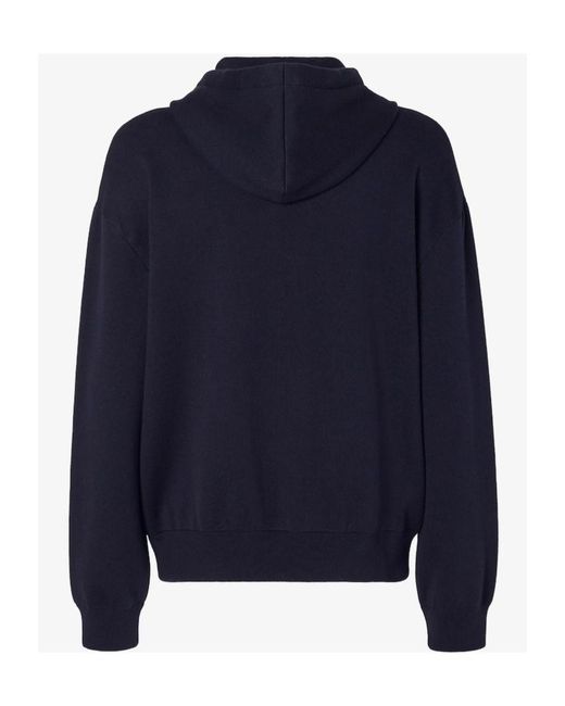 Fendi Blue Long Sleeved Zip-Up Drawstring Hoodie for men