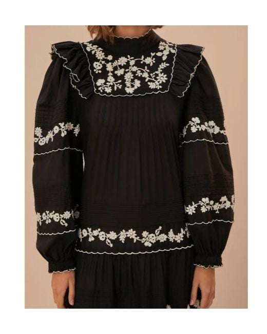 Farm Rio Black Long Sleeve Dress