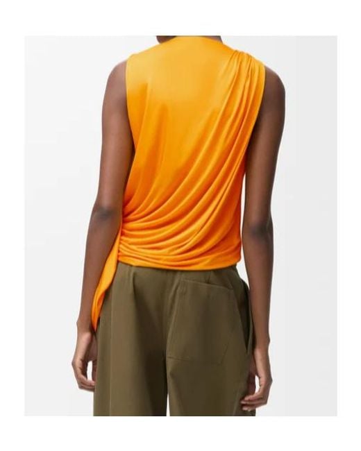 Loewe Orange Draped Sleeveless Top