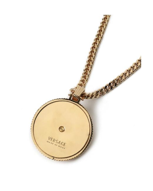 Versace White Medusa Pendant Chain Necklace for men