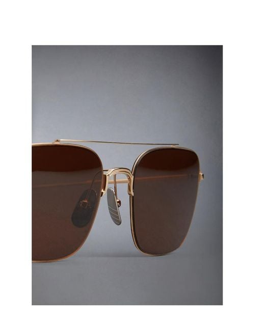 Thom Browne Brown Ivatoa Sunglasses With Square Frames