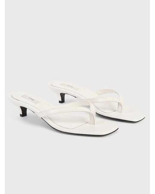 Totême White Square-Toe High-Heeled Sandals