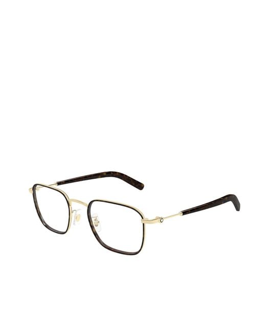 Montblanc White Eyewear Square Frame Glasses for men