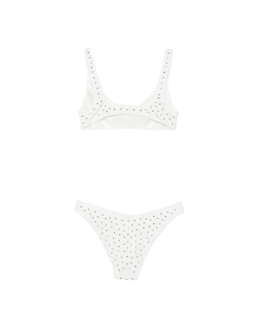 Oseree White Polka Dot Bikini Set