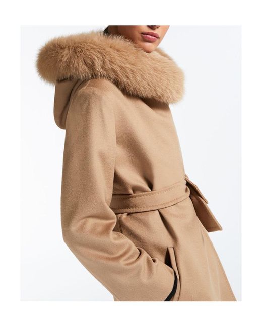 Max Mara Natural Mango Girdle Coat