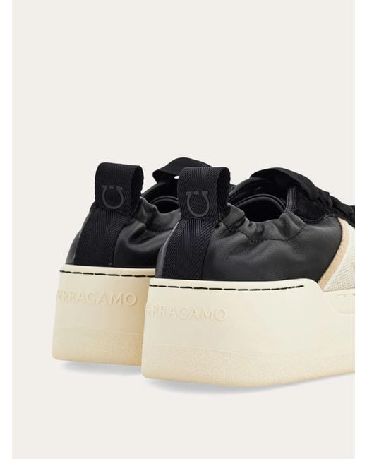 Ferragamo Black Wedge Sneaker
