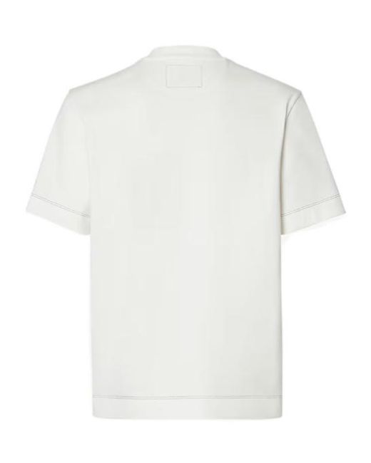 Fendi White Logo Patch Crewneck T-Shirt for men