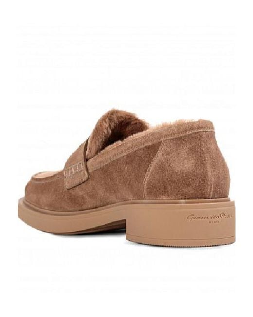 Gianvito Rossi Brown Harris Slip-On Loafers