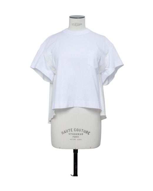 Sacai White Short Sleeve Crewneck T-Shirt