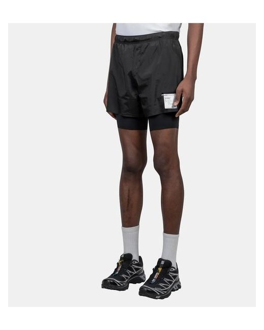 Satisfy Blue Layered-Design Shorts for men