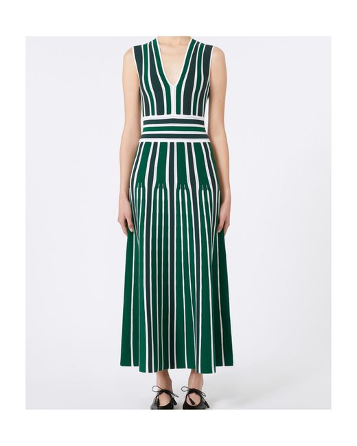 Max Mara Green Tallone Knitted Dress