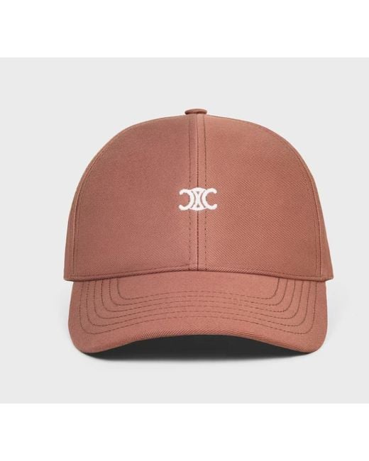 Celine Triomphe Baseball Cap in Pink | Lyst