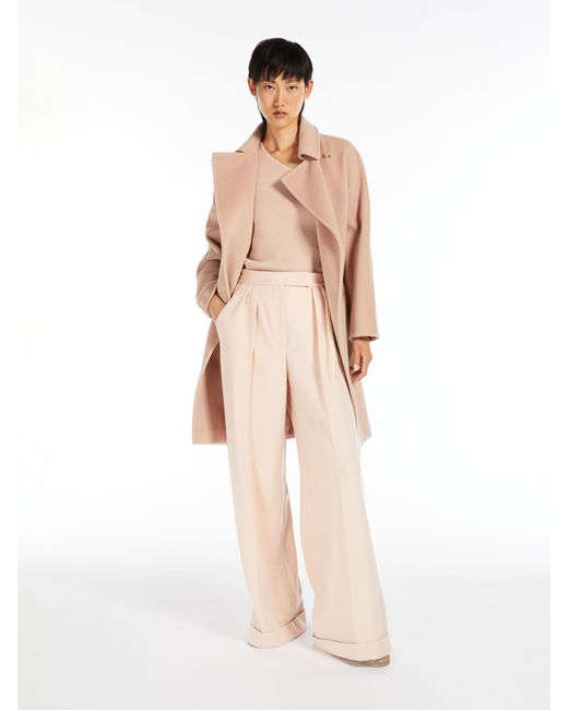 Max Mara Natural Cashmere And Wool Wrap Coat