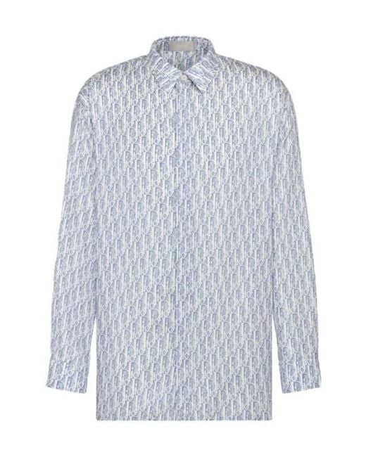 Dior Blue Long-Sleeved Shirt for men